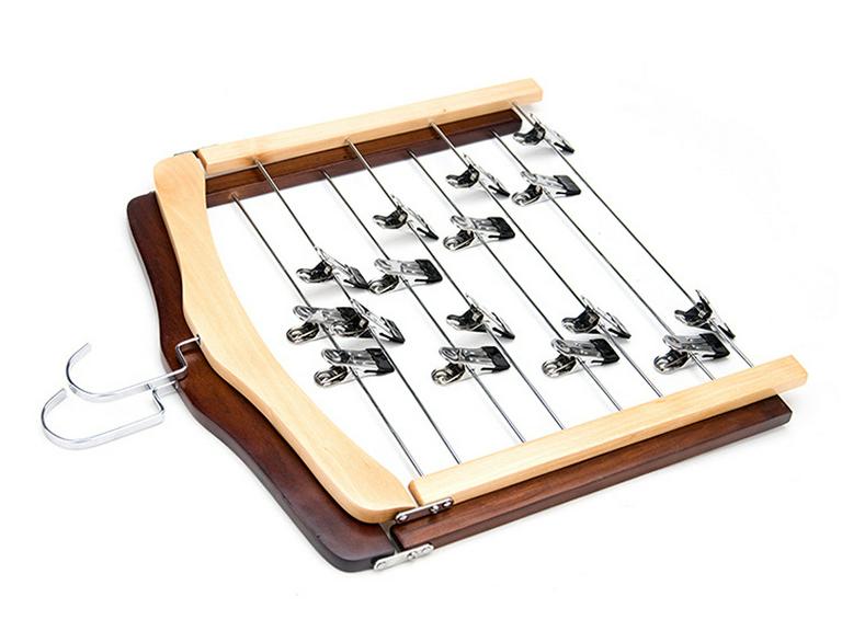 Solid Wood Multi-Layer Hanger for Pants, Towels, Scarves, and Ties