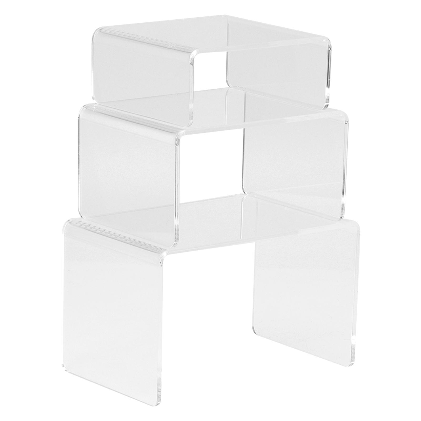 

3pcs Set Acrylic Doll Toy Figure Display Riser Rack Transparent Jewelry Display Stand