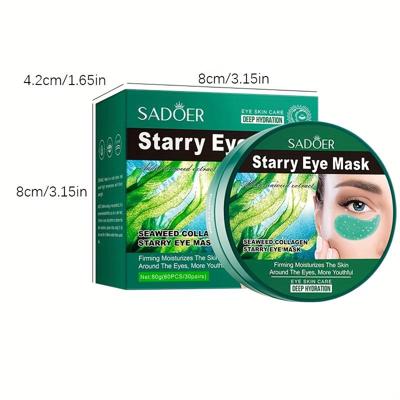 60 pièces Masque Yeux Gel Collagène pour Cernes & Rides-Patchs Collagène Algues en Forme d'Étoile, Patch Gel Hydratant pour & Rides des Yeux, Contour des Yeux à Base de Gel
