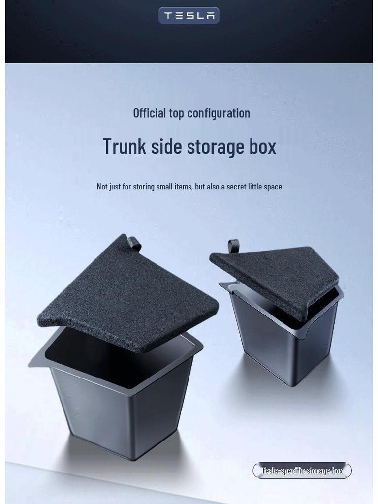 Passend für Tesla Model Y/3 Refresh Kofferraum Seitenaufbewahrungsbox & Seitentaschen Zubehör.