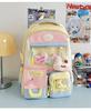 Kolorowy damski plecak szkolny Ita: Uroczy, Przestronny, Przezroczysty Plecak na Odznaki