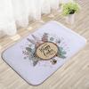 Spring Floral Bee Door Mat Watercolor Illustration Style "Spring" Wreath Bee Wildflowers Print Carpet Soft Non-Slip Entryway Rug