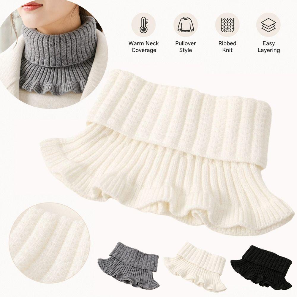 Solid Turtleneck Dickey Collar Pullover Faux Sweater Collar New Knitted Neck Warmer Daily Layering