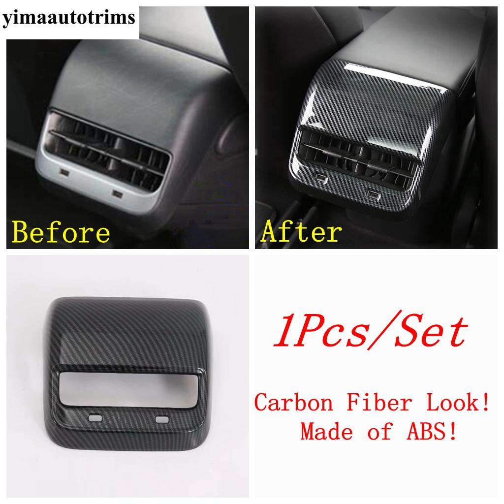 Steering Wheel Window Lift Door Lock Air Adjust Button Cover Trim Carbon Fiber Accessories For Tesla Model 3 Model Y  - 2024