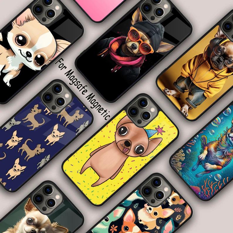 Cartoon Chihuahua Dog Magnetic Phone Case For APPLE iPhone 17 Air 16 14 13 12 Pro Max 15 Plus Wireless Charge With MagSafe Cover