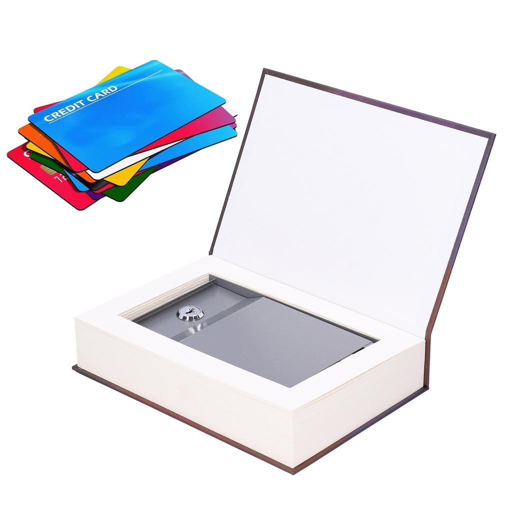 Safe Box Simulation Book Saving Box with Key for Cash Coin Money Bank Cards Jewelry