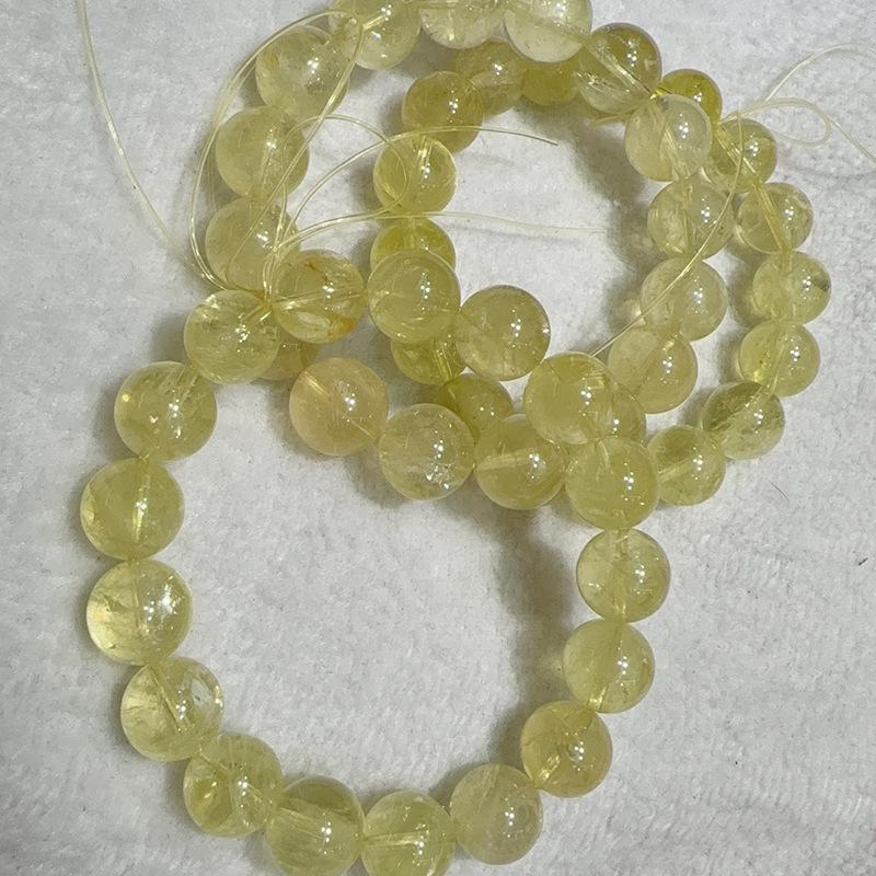 Natural Lemon Yellow Citrine Beads: 7A Grade Round Beads for DIY Women's Fresh Style Bracelets and Jewelry Crafting
