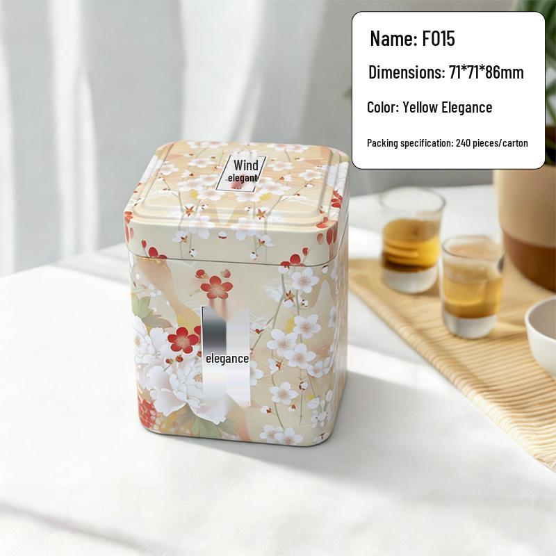 50g Universal Square Tin Tea Storage Box for Red or Green Tea