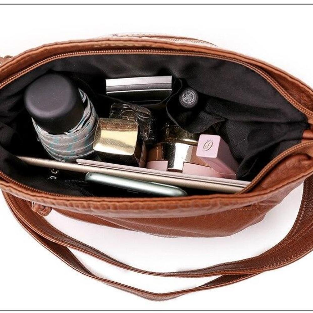 Borsa da donna retrò Doppia cerniera Borse a tracolla da donna in morbida pelle Borse a tracolla da donna firmate