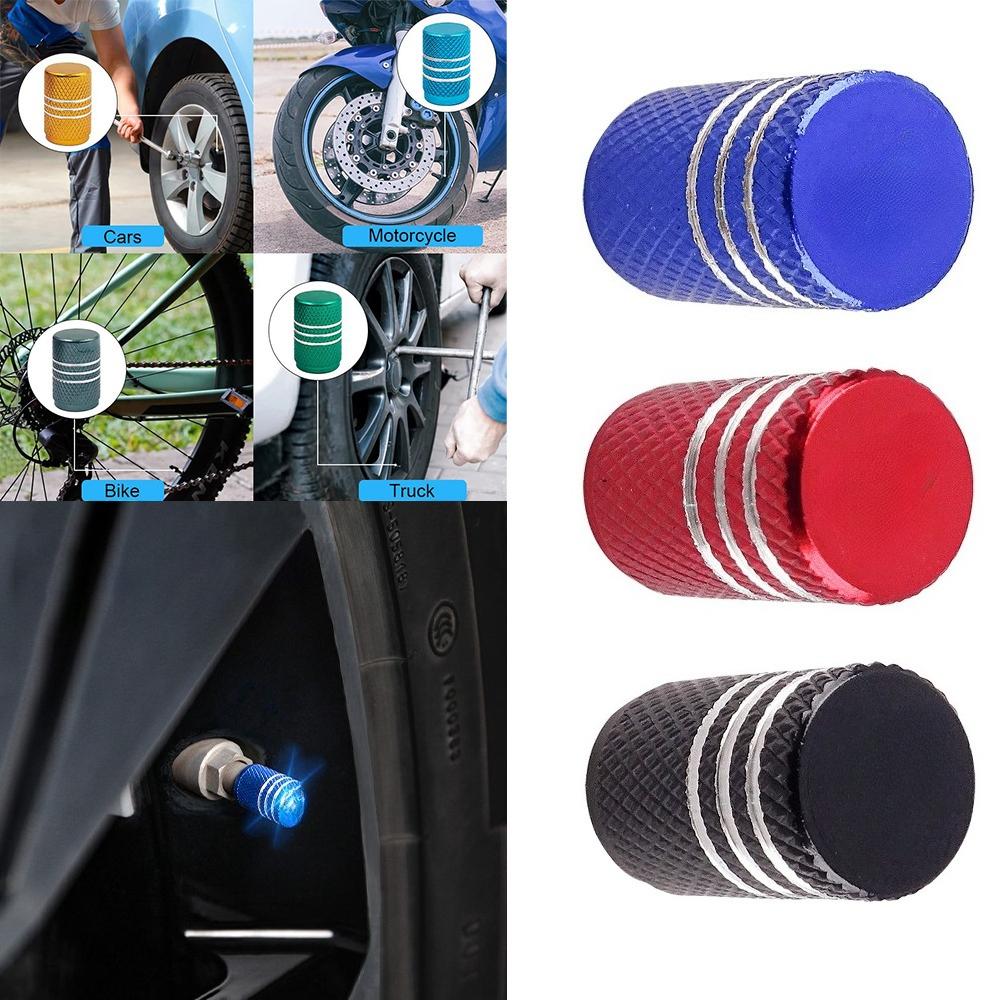 Aluminum Alloy Tire Valve Stem Caps 4 Pack Universal Car Wheel Tire Valve Caps Universal Stem Covers for Cars Trucks Motorcycl Valve Stems 1