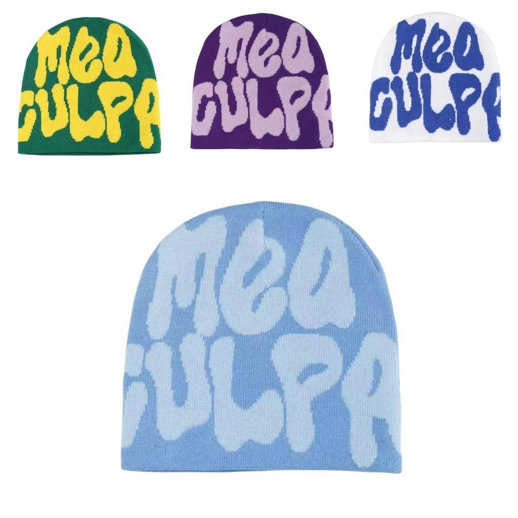 Trendige Mea Culpa Mützen Strickmütze Weiches und dehnbares Material für Komfort
