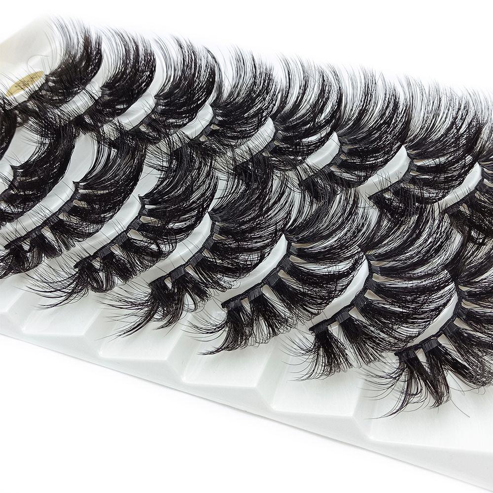 8 Pairs Beauty Handmade Wispy Fluffy 4D Mink Hair False Eyelashes Eyelash Extension 25mm Lashes