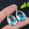 Bi-Color Tourmaline Gemstone 925 Sterling Silver Gift Jewelry Earring 1.77"