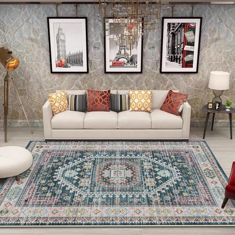 Retro American Style Carpet for Living Room Decoration Bedroom Carpets Large Size Luxury Lounge Rug Non-slip Coffee Tables Mat
