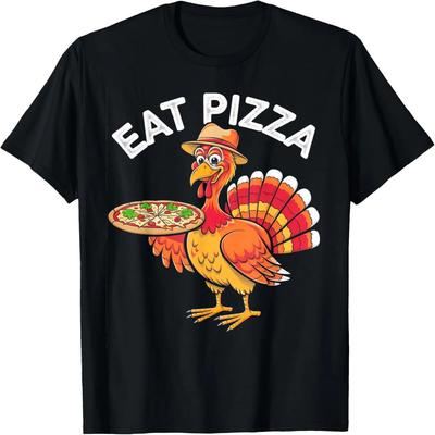 Eat Pizza Funny Thanksgiving Turkey Mexican Gifts For Kids T-Shirt