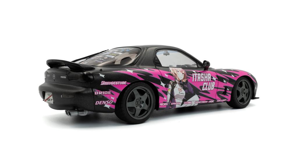 SOLID O 1/18 Mazda RX-7 (FD3S) SOLIDO WORKS Itasha 1999 (Black/Pink) Finished Model S1810605