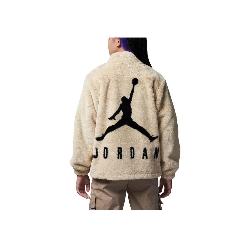 Jordan Kids Fleece Jacket Faux Fur Warm Windproof Stand Collar Zipper Elastic Long Sleeve Kids Jackets FD4988-206