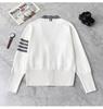 TB Unisex V-Neck Knit Cardigan - Autumn/Winter Colorblock Sleeves with Four Stripes, Slim Fit, Fairy Style.