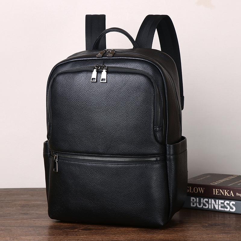 

Men S Backpack Business Leather Backpack Cowhide Large Capacity Travel Men S Backpack Computer Bag Length 33cm* width 14cm* height 39cm чорний