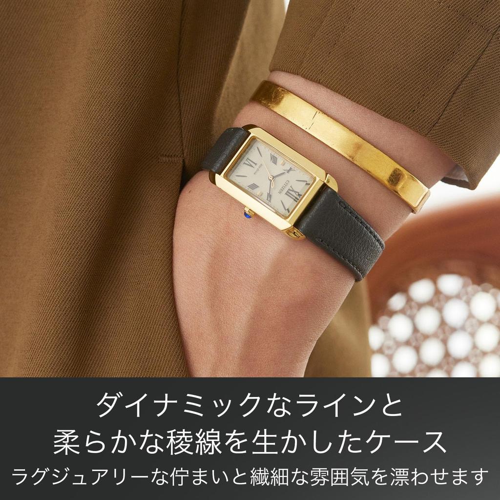 CITIZEN L SQUARE Collection Rectangular Gold Watch Light-Powered Eco-Drive EW5622-09P Women's