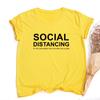 Social Distancing Letter Women Summer T Shirt You Re Too Close Funny Print Casual Tees Tops