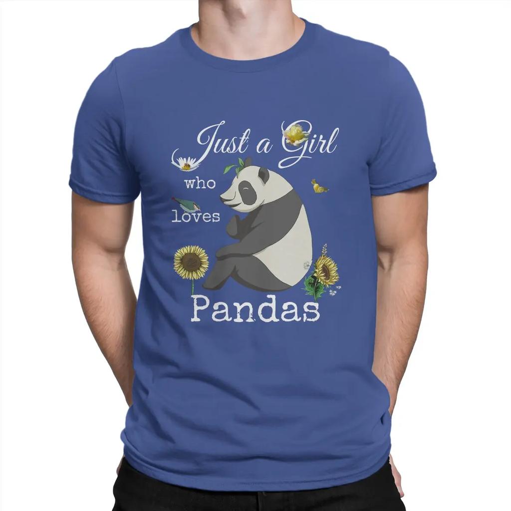 Just Girl Who Loves Pandas Sunflower Floral Kawaii Panda TShirt Kawaii Anime Panda Crewneck Tops Cotton T Shirt Humor Unisex