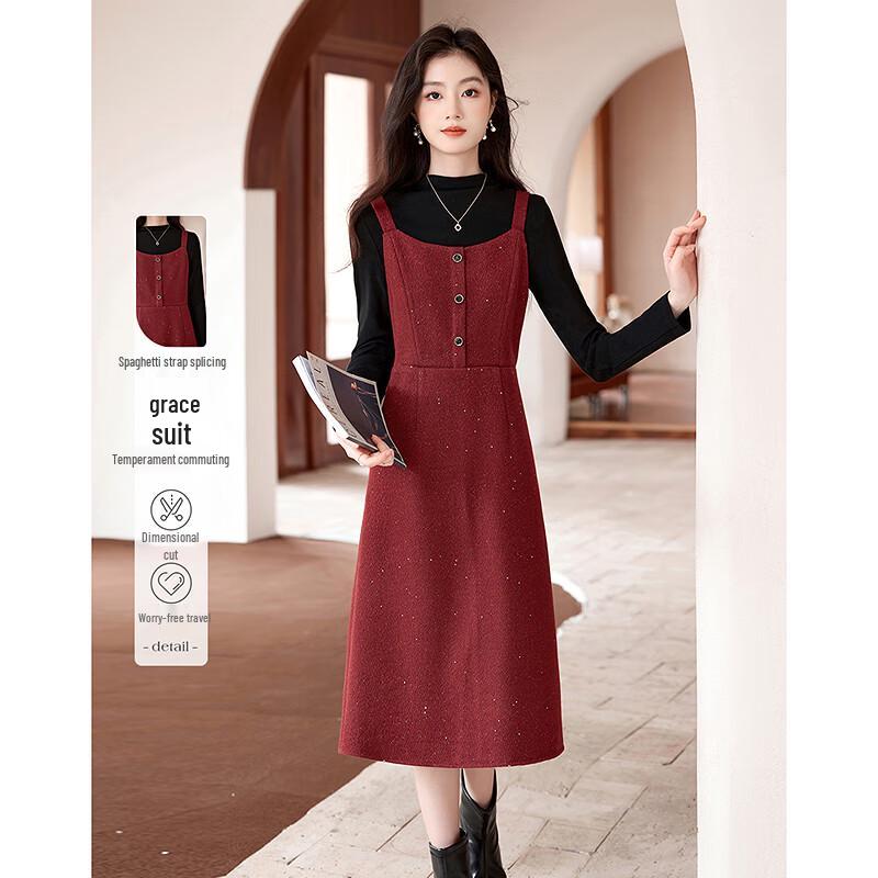 Elegant Long Sleeve Top & Midi Dress Two-Piece Set