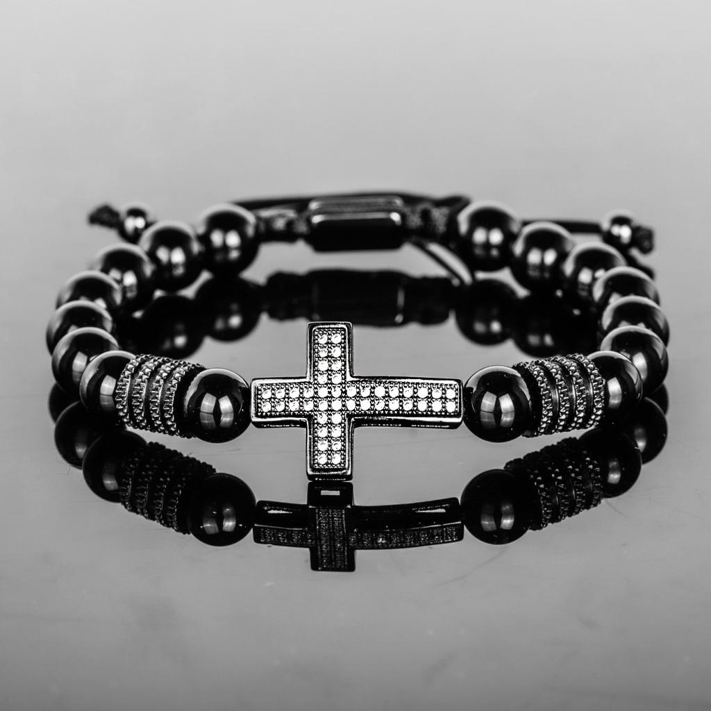 2026 European and American Cross Three-piece Bracelet, Men's Trend Stacking, Niche Design Accessories