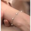 S925 Sterling Silver Tassel Round Bead Pearl Bracelet - Women's Japanese & Korean Niche Fashion Jewelry