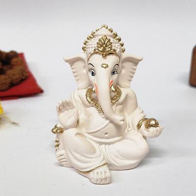 Idol Ganéši ze syntetické pryskyřice | Socha Ganéši bytová dekorace | Murti Ganéši na kancelářský stůl a Idol Ganpati na palubní desku auta