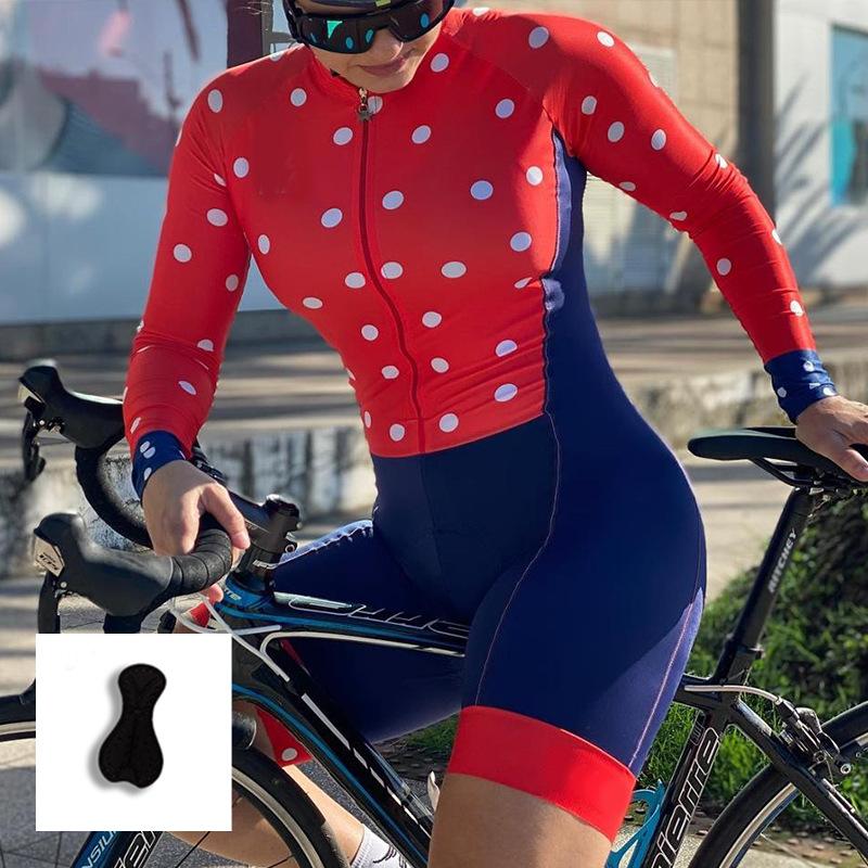 2026 New Women's Summer Long-sleeved Triathlon Onesie Outdoor Cycling Mountain Bike Cycling Suit