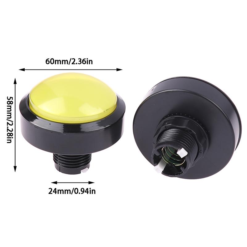 1Pc 60Mm Arcade Buttons Big Round Led Illuminated With Microswitch For Diy Arcade Game Machine Parts 12V 32A Dome Light Switch