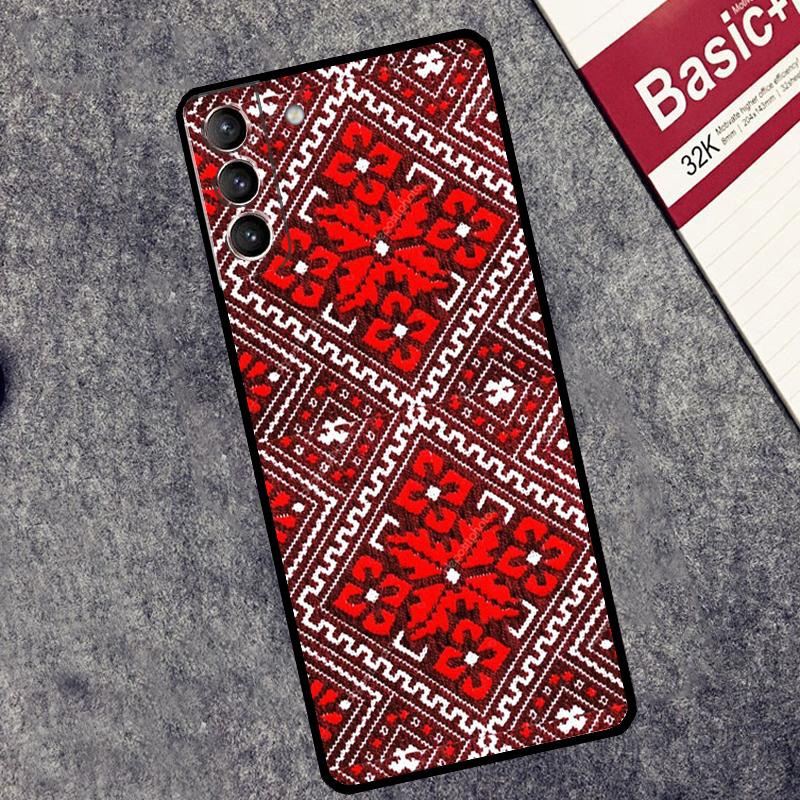 Ukrainian Pattern Case For Samsung Galaxy S24 S26 Ultra S10 S20 S21 S22 S23 Plus S25 FE S25 Ultra Cover Coque