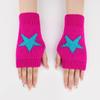 Korean Y2K Star Knitted Gloves Women Girls Fashion Pentagram Fingerless Gloves Winter Soft Hand Warmer Woolen Half Finger Gloves