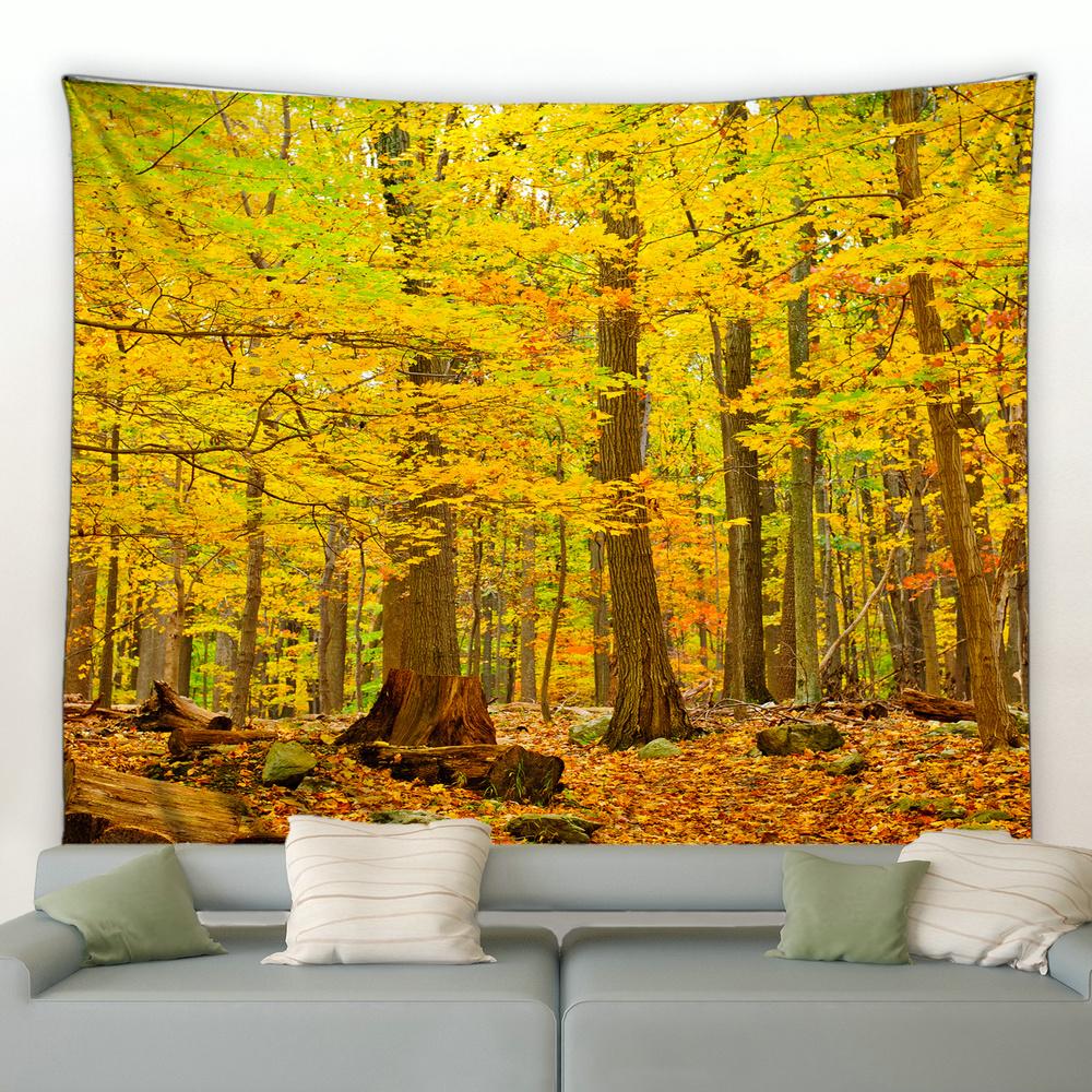 

Красивый пейзаж солнечный бохо настенный гобелен хиппи спальня фон одеяло осенний лес оранжевый гобелен тапиз 200X150CM