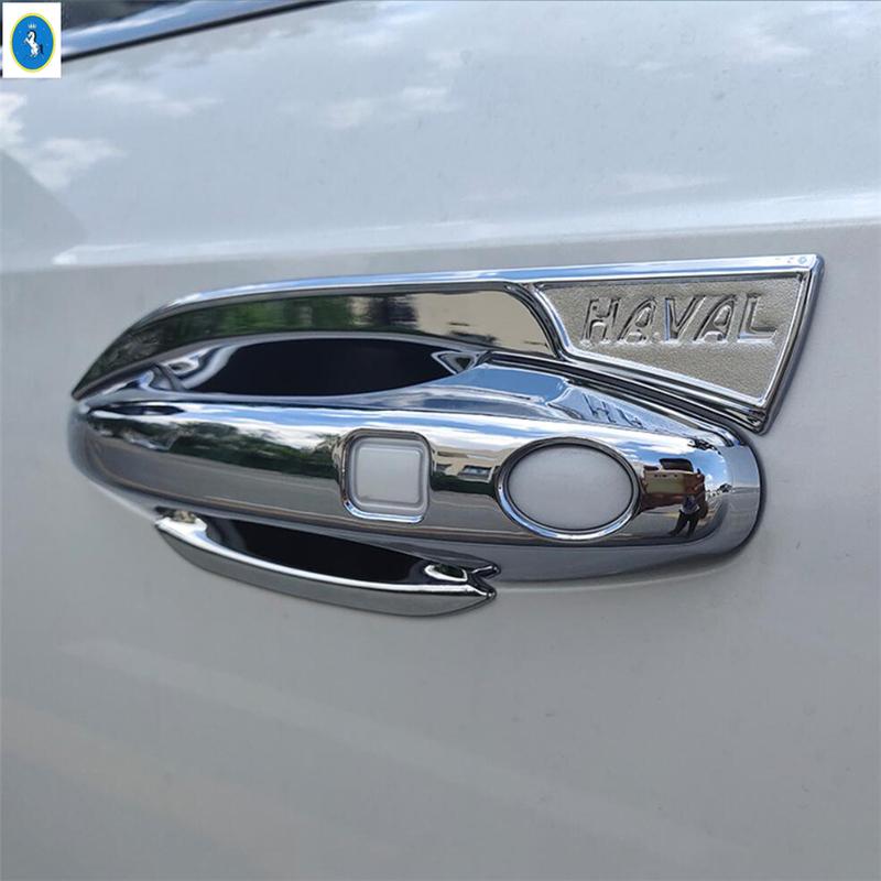 For Haval Jolion - 2024 Chrome Car Side Door Pull Doorknob Handle Catch Bowl Protection Decor Cap Cover Trim Accessories