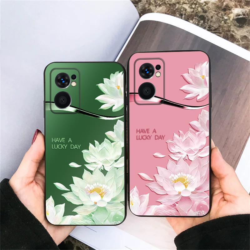 Gradient Yellow Lotus For OnePlus 8 9 11 12 13 10 Pro 9RT 8T 12R Ace 5 2V Nord CE 2 4 Lite N20 SE 30 N200 TPU Soft Phone Case