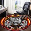 1pc Tiger Emblem Carpet for Office Non-Slip, Round Carpet, Soft & Comfortable, Carpet for Office, Lightweight Round Floor Mat