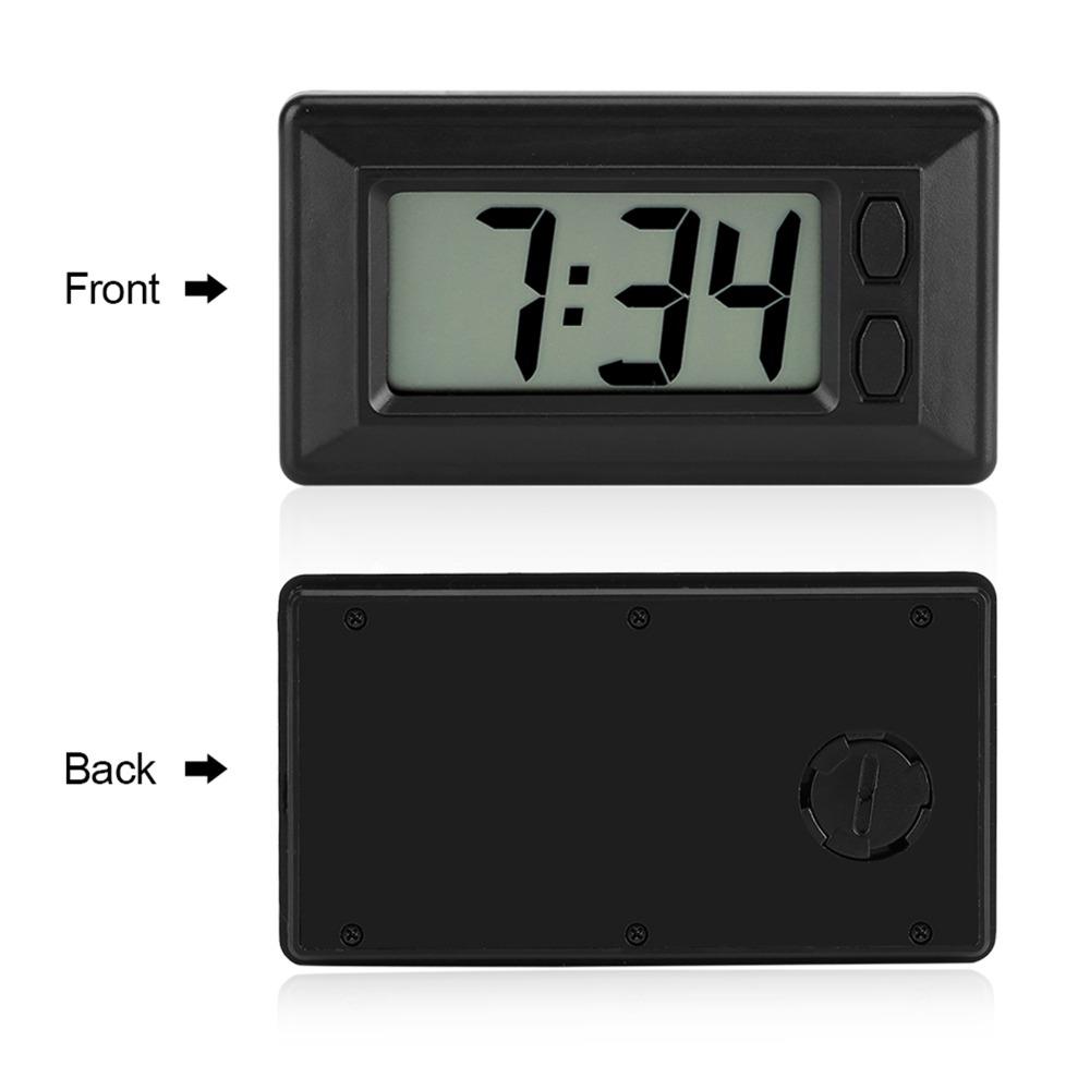 Self-Adhesive Car Electronic Clock Ultra-Thin Dashboard Clock Portable Mini Car Clock Desktop