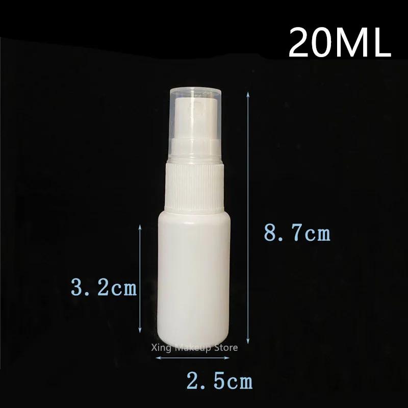 50PCS 10/20/30/50/100ml White PE Plastic Refillable Bottles Fine Mist Perfume Atomizer Mini Empty Spray Bottle Alcohol Bottle