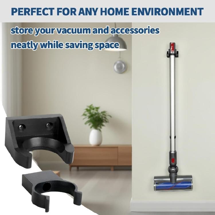 Secure Clamping Vacuum Wand Wall Mount For Organized Home Storage Solution With Space Optimization
