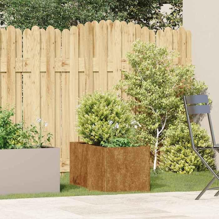 VidaXL Rusty Planter 40x80x40 Cm Stainless Steel, Flower Pot, Plant Stand, Raised Bed, Stand of 860737