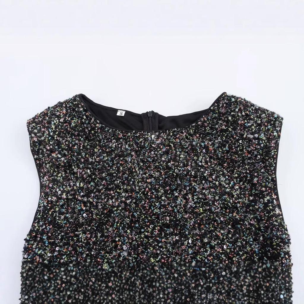 2025 Spring Women's Sparkly Slim A-Line Dress: European & American Style