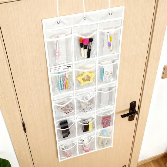 Yousheng Over-the-Door Shoe Organizer 15 Pockets Clear Over The Door Hanging Organizer Space-saving Storage Bag for Shoes Toys Toiletries