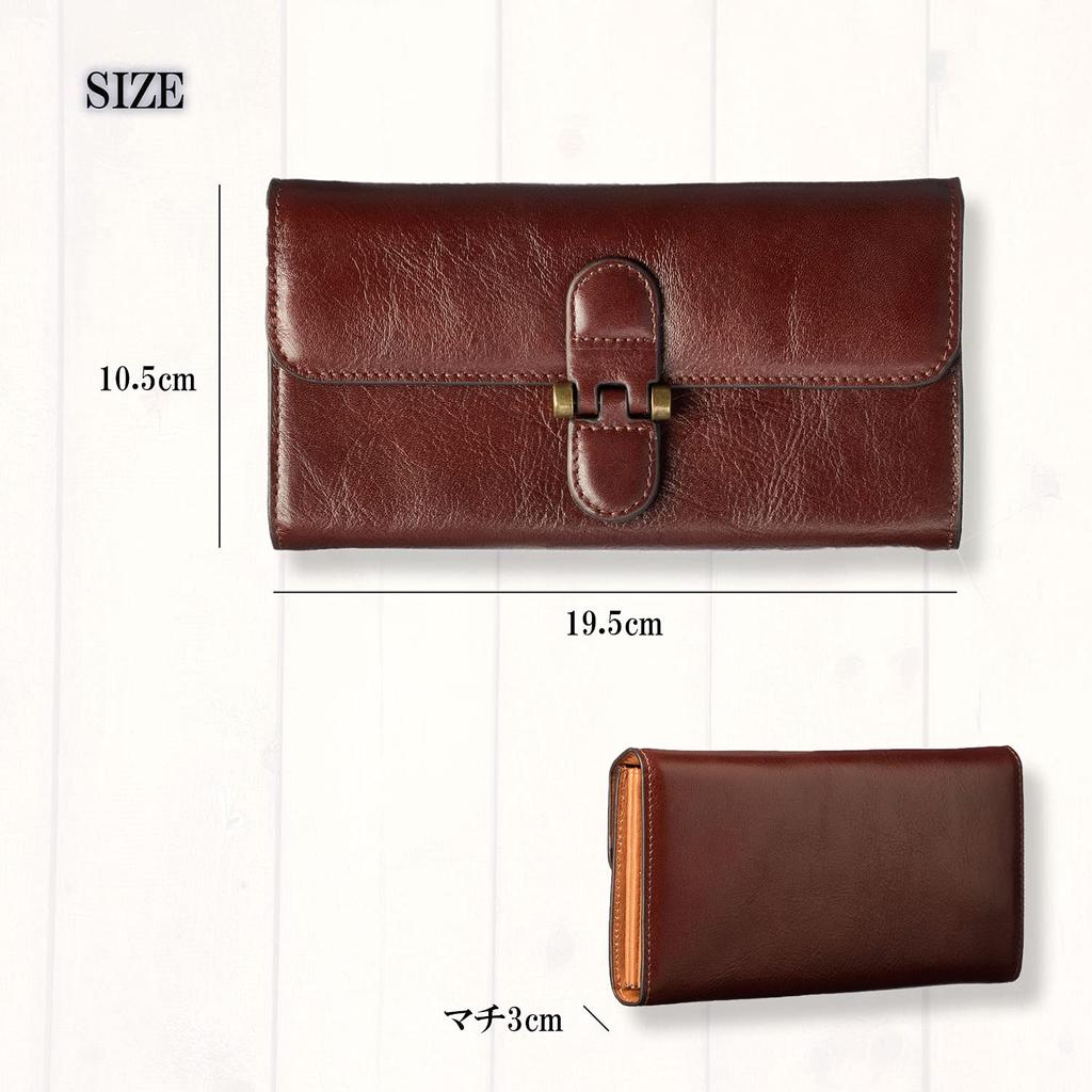 Made by a downtown wallet open cowhide leather long wallet for easy to card easy to large coin boxed [VOICE] shop, women, use, storage, see, purse,