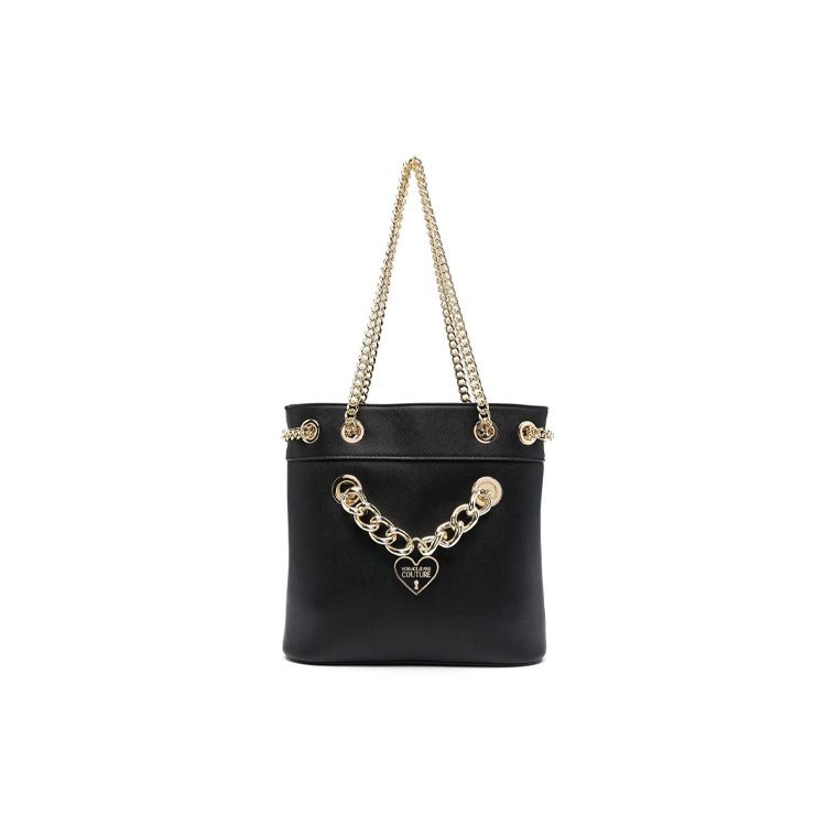 

Versace Jeans Couture Letter Heart Detail Adjustable Chain Shoulder Strap Polyester Handheld Shoulder Bag Women Handbags Black 74VA4BC6-ZS467-899 Basic Set (Bag+Dust Bag)
