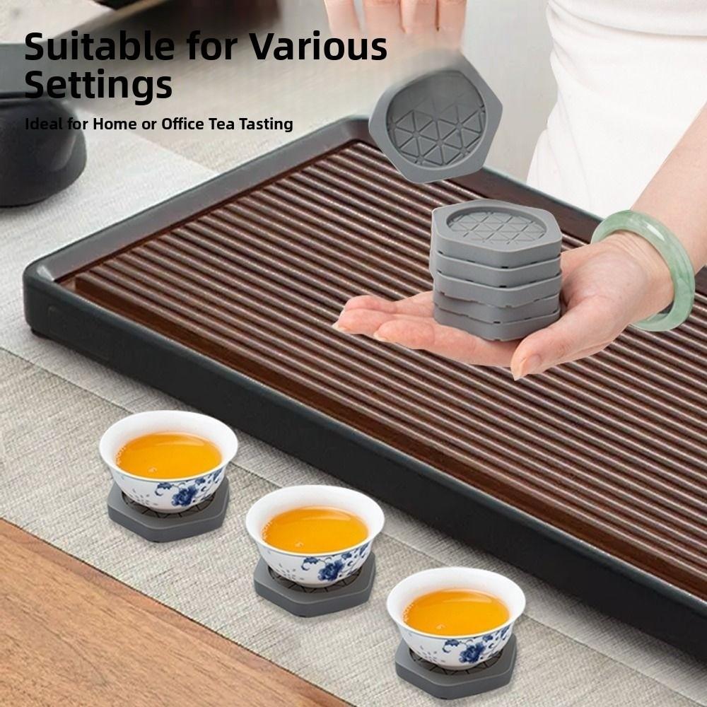 6Pcs Heat Resistant Drinking Coaster Set Round Table Placemats New Tea Drink Mug Mat