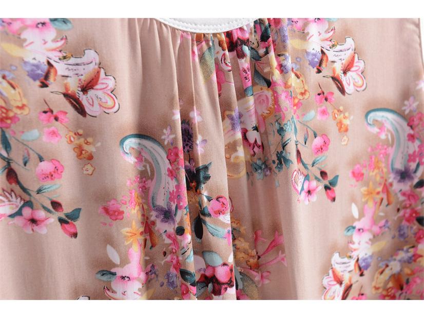 Women's 2025 New Floral Cotton-Silk Blend Sleeveless Nightdress - Plus Size, Loose Fit