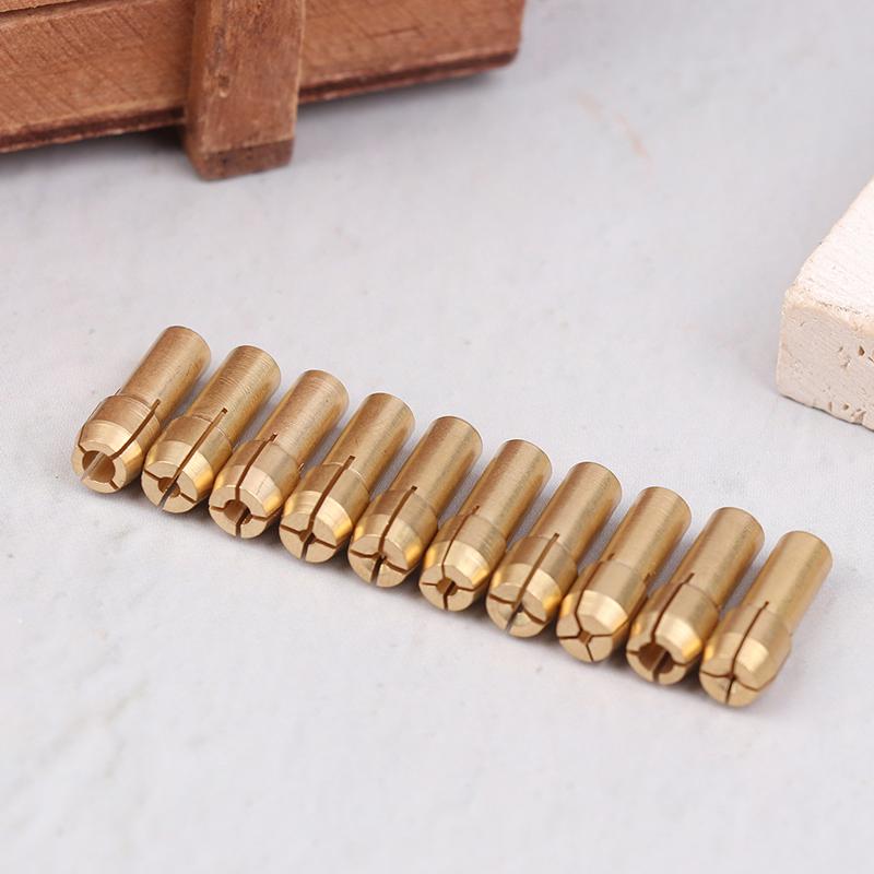 10Pcs/set Brass Chucks 0.5mm-3.2mm Mini Drill Chucks Adapter Chucks For Chuck Adapter Micro Collet Brass For Power Rotary Tool