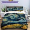 3pcs Starry Night Wheat Field Print Bedding Quilt Cover, Soft and Comfortable Quilt Cover Suitable for Bedroom and Guest Room186